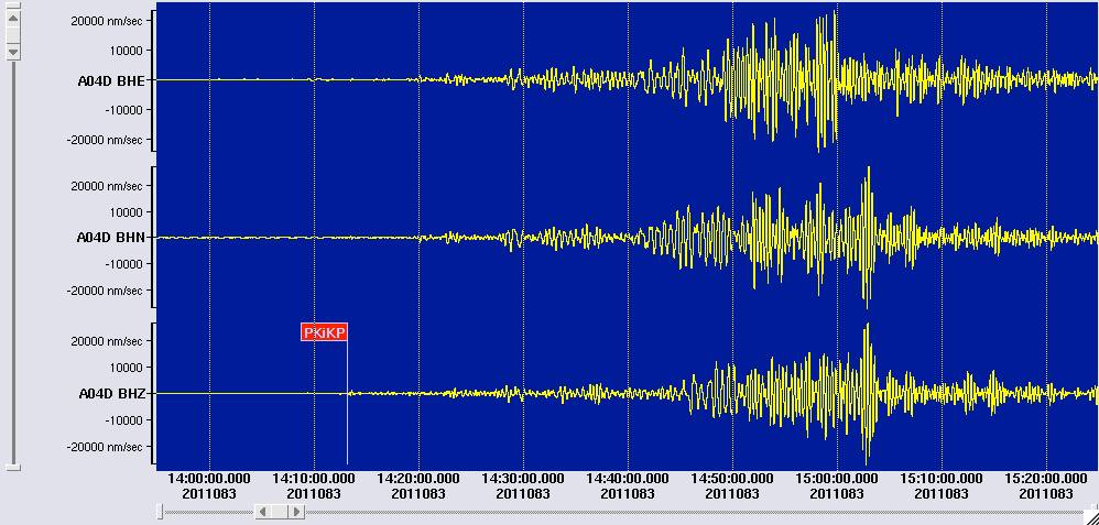 3 components recorded by A04D, the closest USArray station to the event Latest monthly deployment map