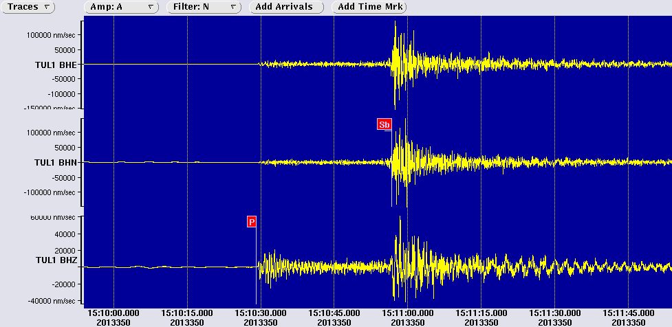 3 components recorded by TUL1, the closest USArray station to the event Latest monthly deployment map