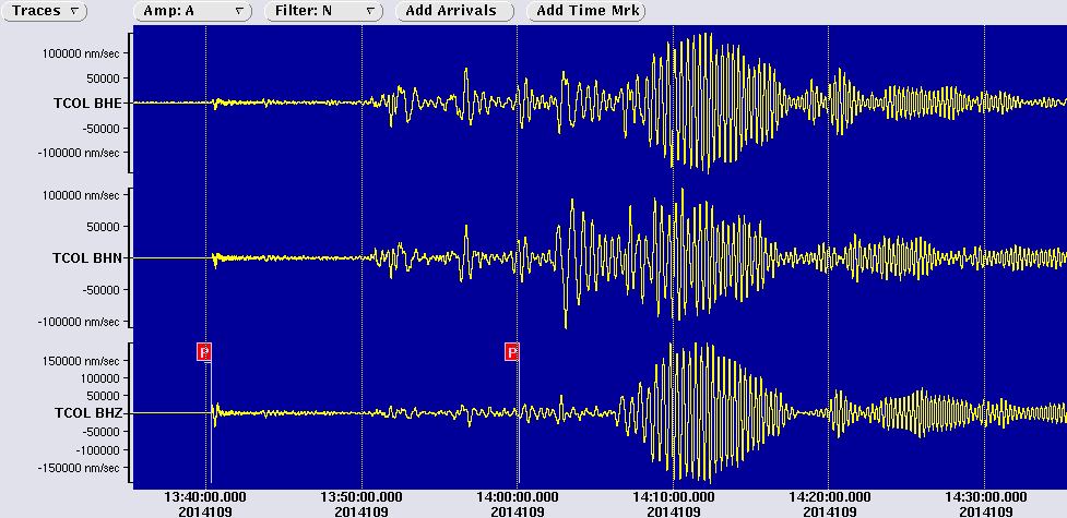 3 components recorded by TCOL, the closest USArray station to the event Latest monthly deployment map